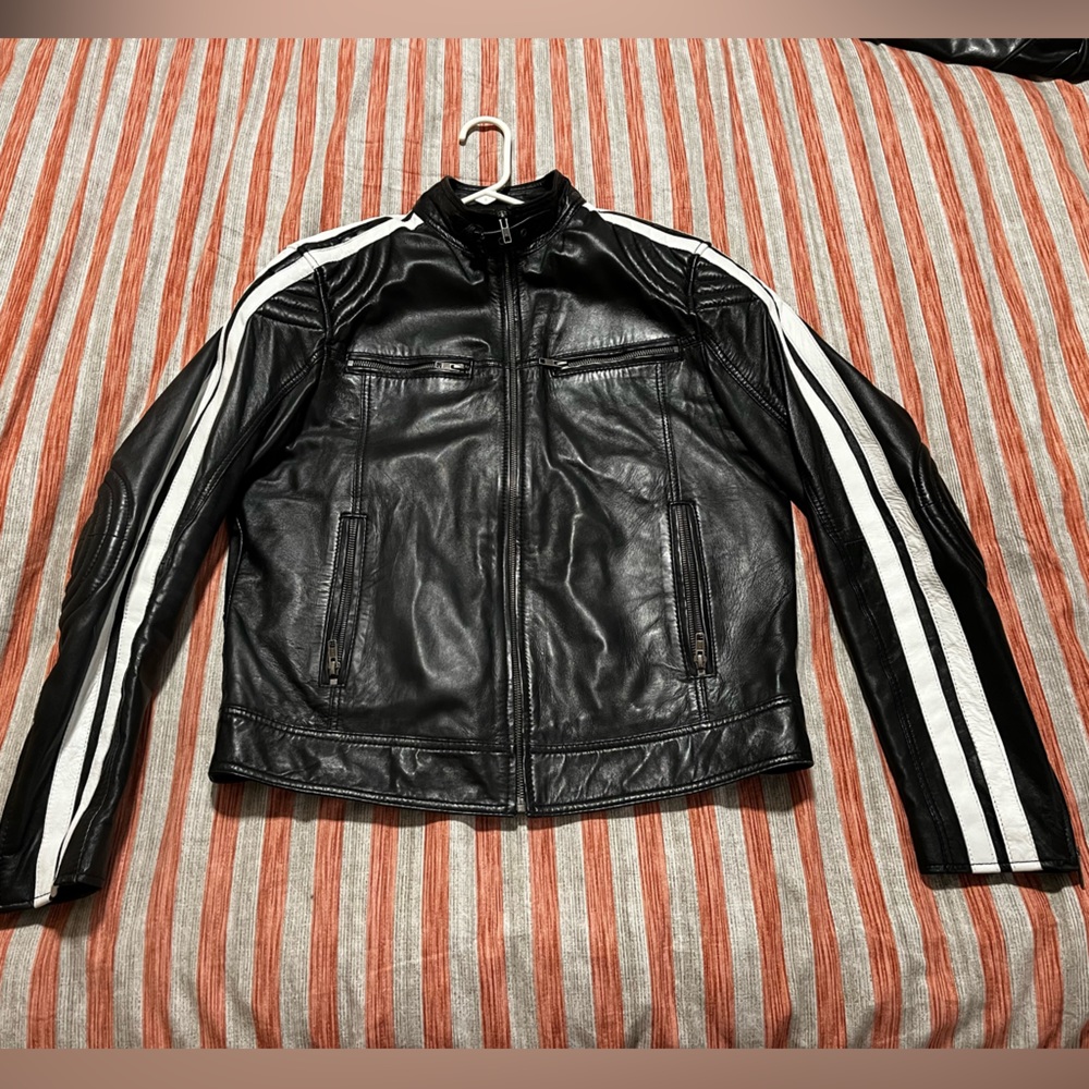 European Leather Jacket - EU 54 - Racing Stripes.